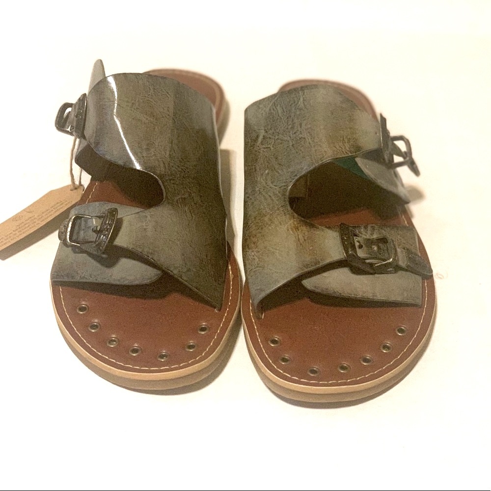 Grey Vintage 93 Buckle Slide Sandals Size 12